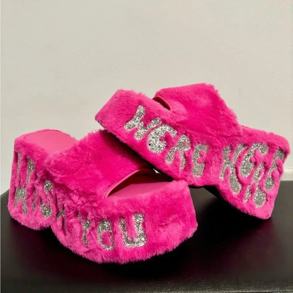 Dolls Kill x Delia's Jetset Jealousy Platform Sandals Pink New in box